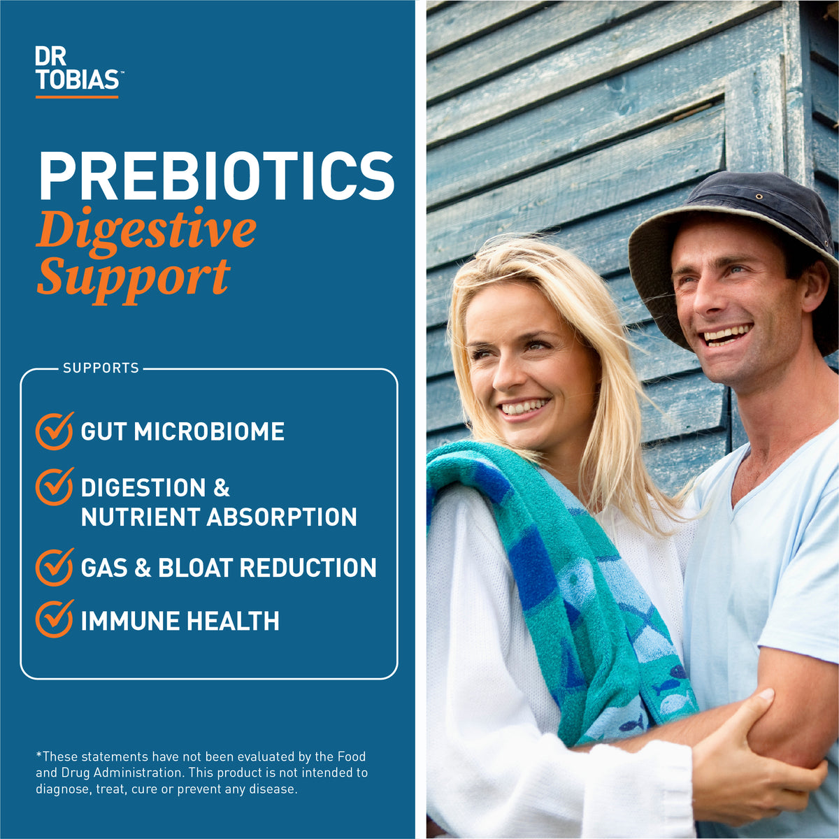 prebiotics digestive supports gut microbiome, digestion and nutrient absorption, gas & gloat reduction, and immune health