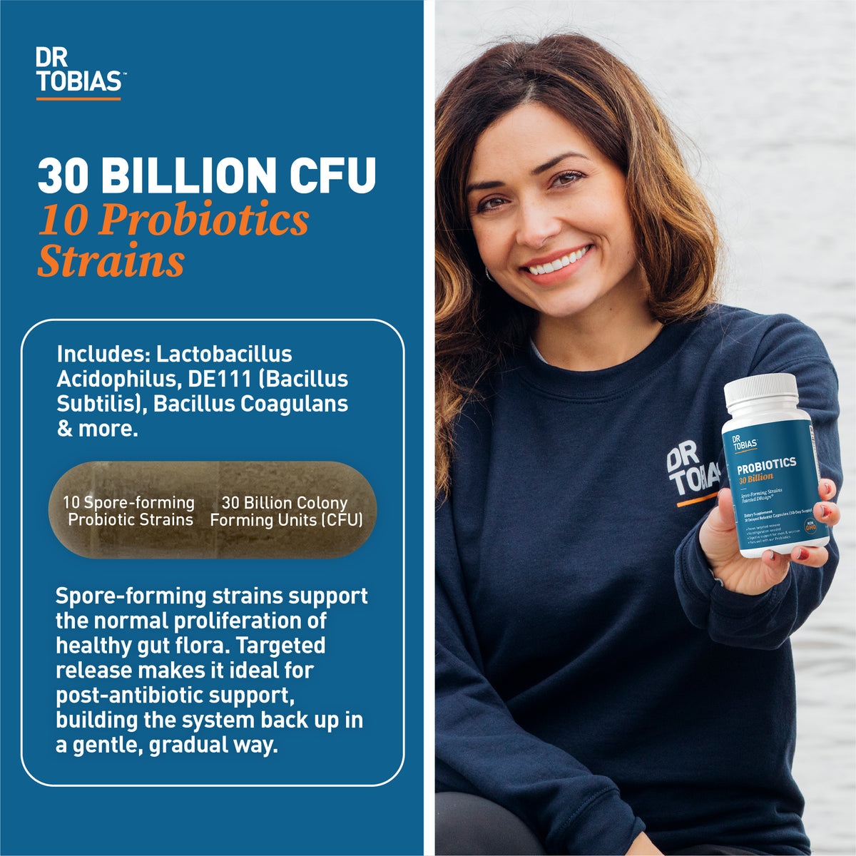 30 billion CU with 10 probiotic strains