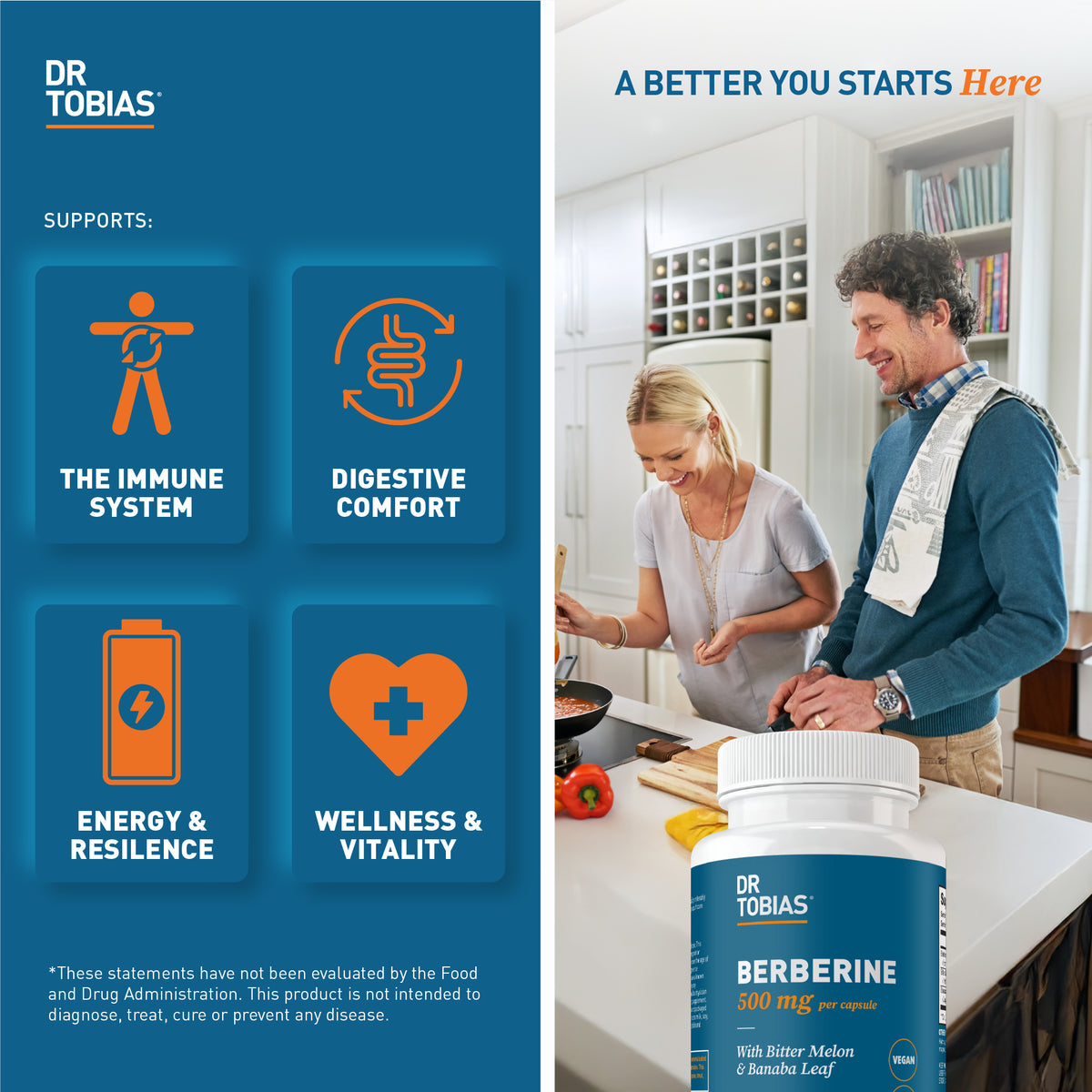 Dr. Tobias Berberine 500mg supplement benefits – supports immune system, digestive comfort, energy, and wellness.